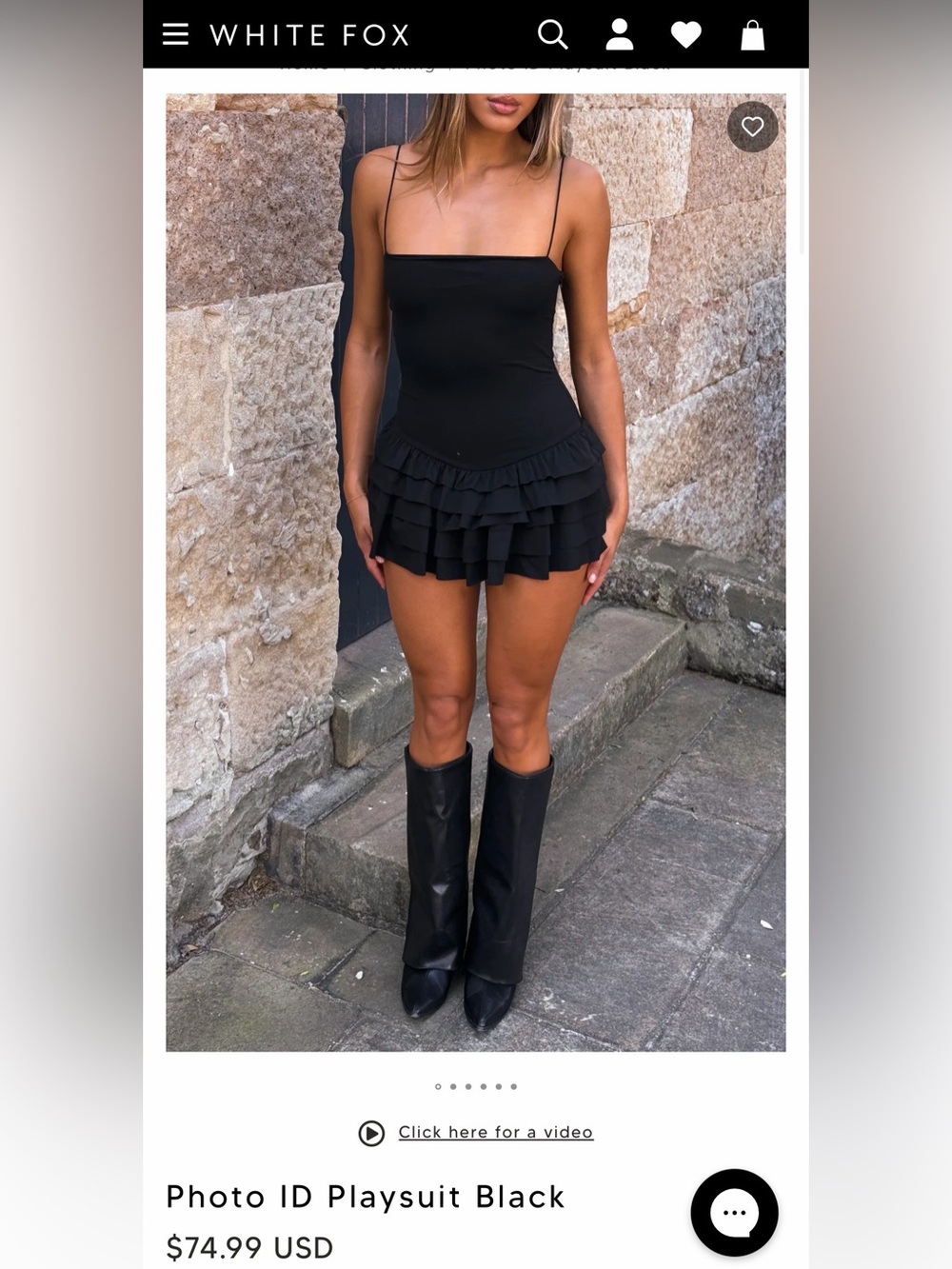 White Fox Boutique Photo ID Black Mini Playsuit